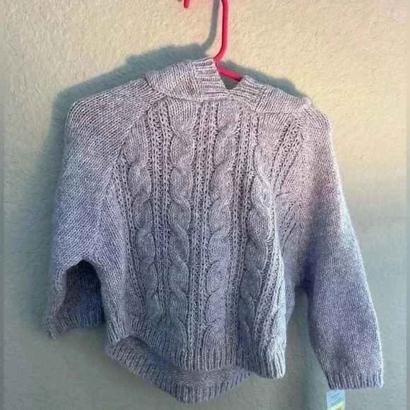 Cat & Jack Other - Cat & Jack Toddler Girls' Cable Sweater with Hood - Light Purple 12/18M NWT